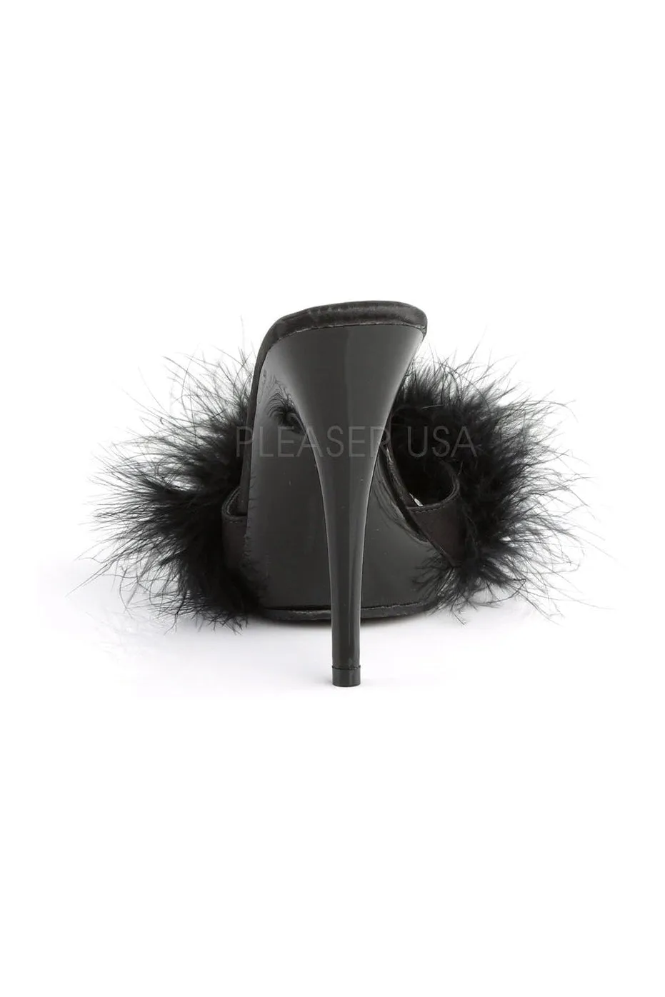 POISE-501F Slide | Black Genuine Satin