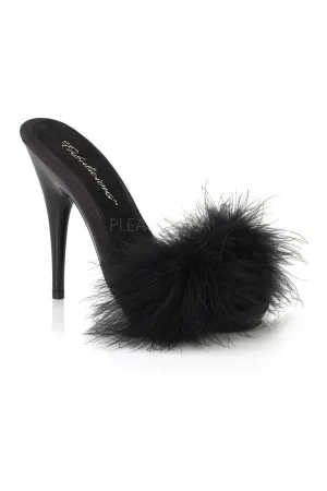 POISE-501F Slide | Black Genuine Satin