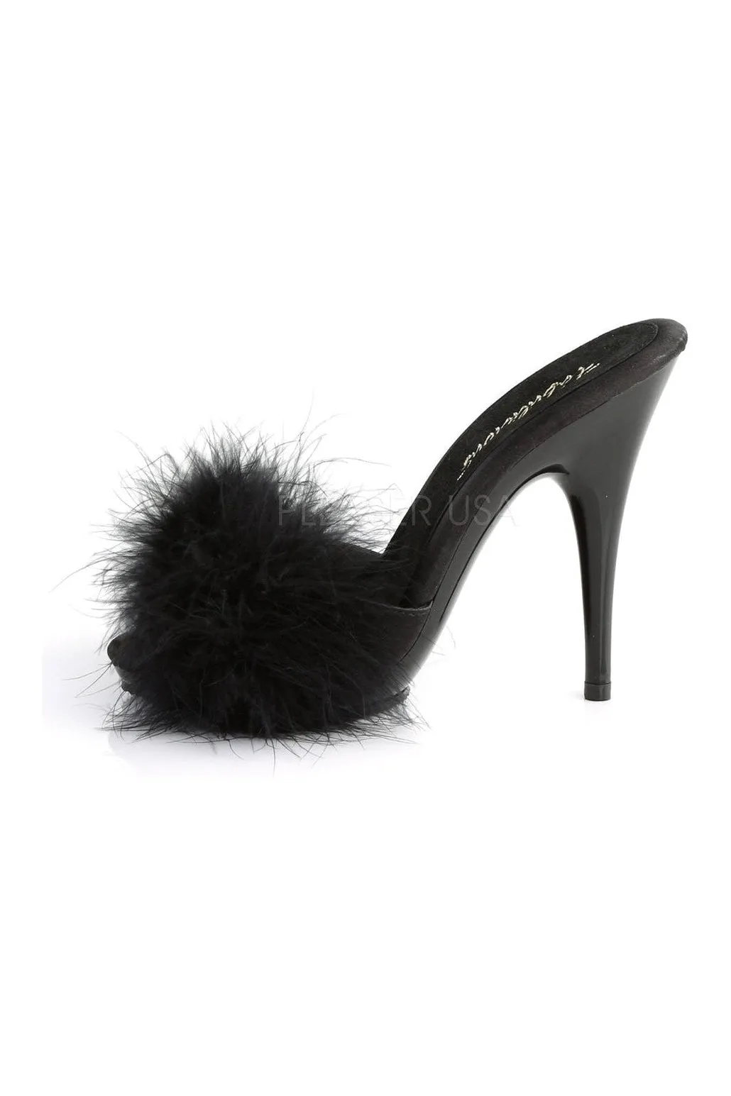 POISE-501F Slide | Black Genuine Satin