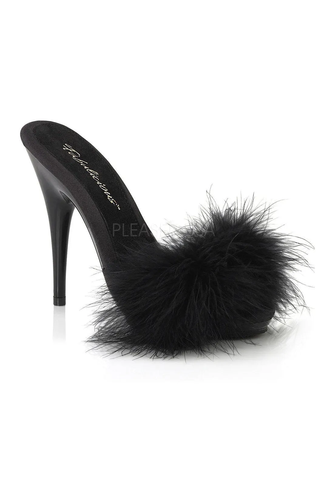 POISE-501F Slide | Black Genuine Satin