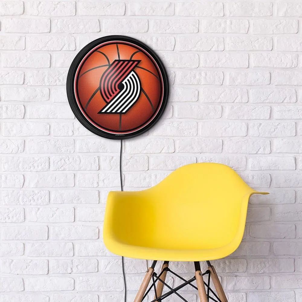 Portland Trail Blazers: Basketball - Round Slimline Lighted Wall Sign