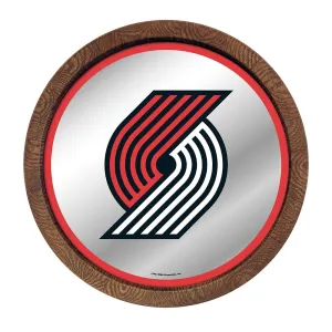 Portland Trail Blazers: "Faux" Barrel Top Mirrored Wall Sign