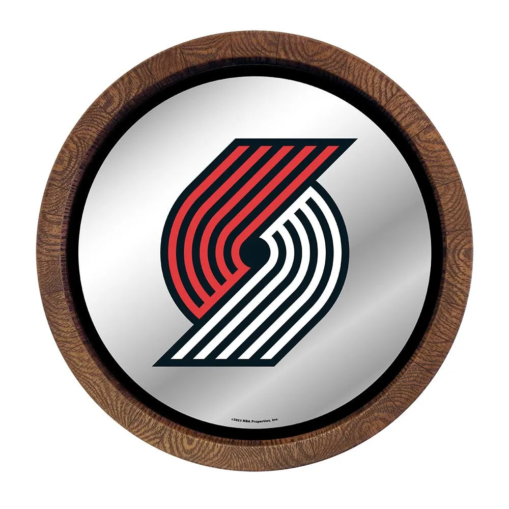 Portland Trail Blazers: "Faux" Barrel Top Mirrored Wall Sign