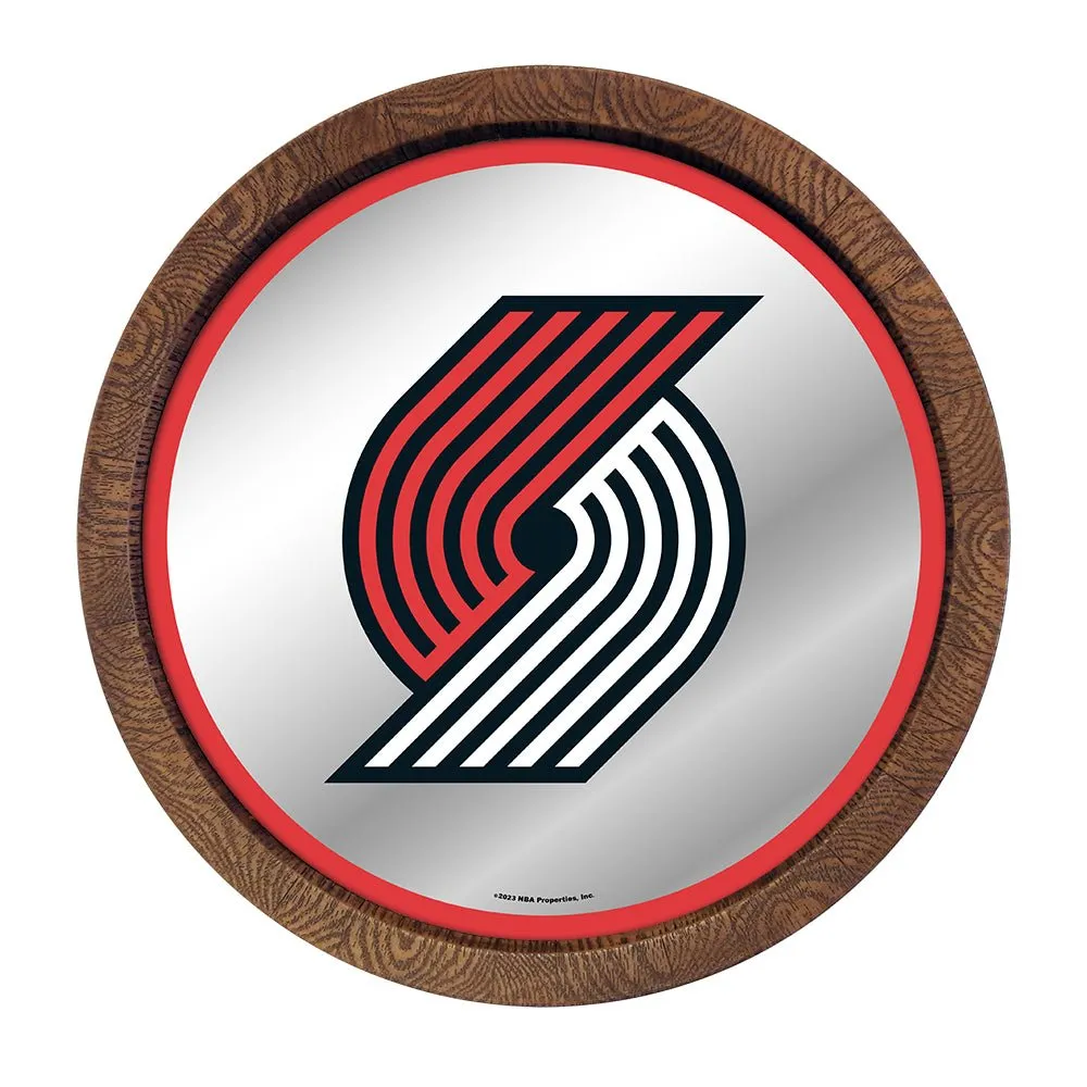 Portland Trail Blazers: "Faux" Barrel Top Mirrored Wall Sign