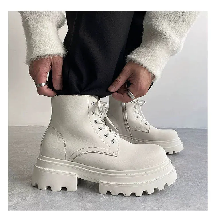 PU Leather Zipper Chelsea Boots