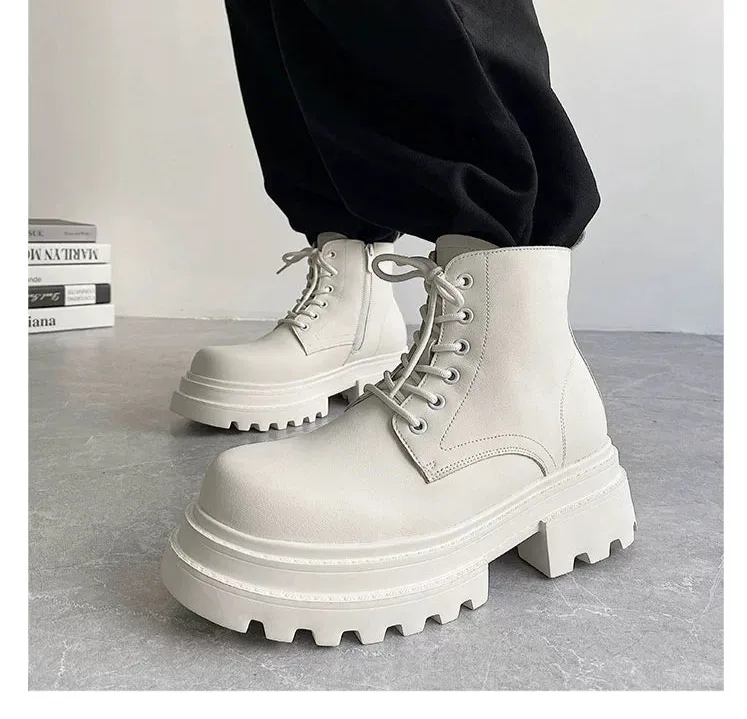 PU Leather Zipper Chelsea Boots