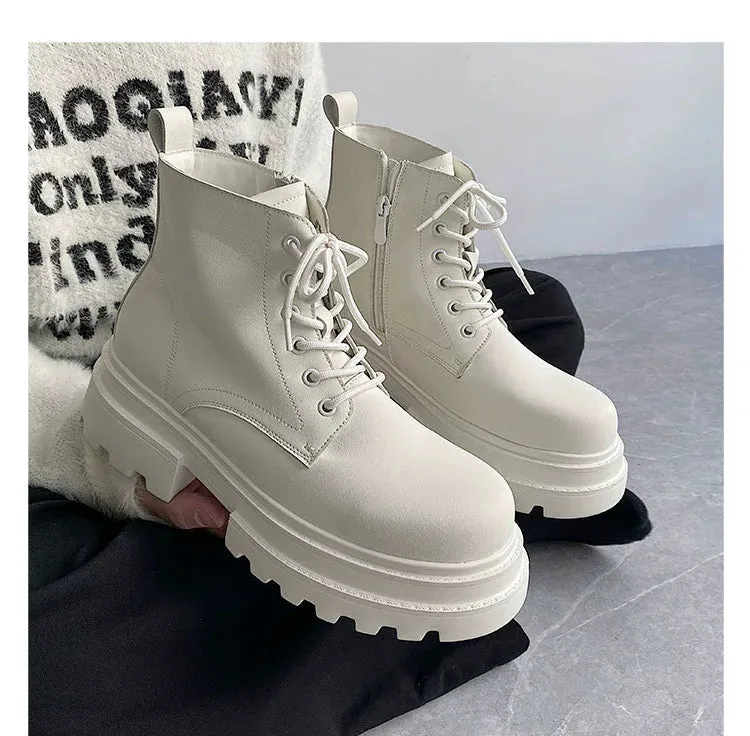 PU Leather Zipper Chelsea Boots