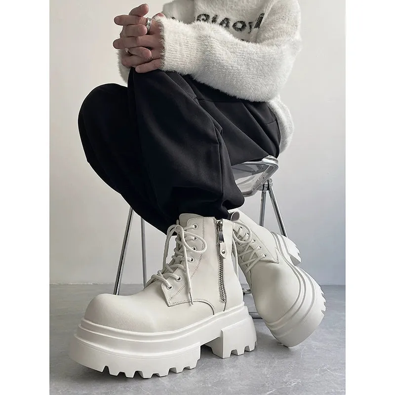 PU Leather Zipper Chelsea Boots