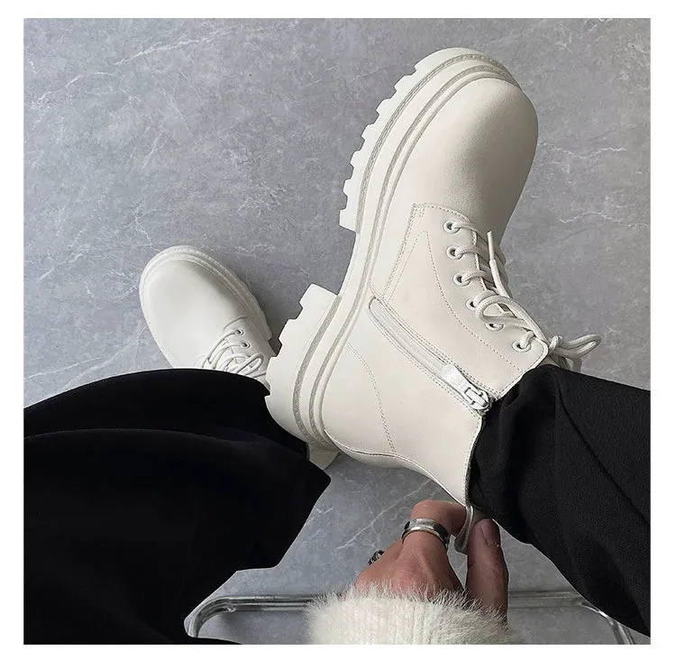 PU Leather Zipper Chelsea Boots