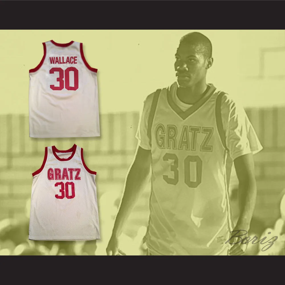 Rasheed Wallace 30 Simon Gratz High School White Basketball Jersey