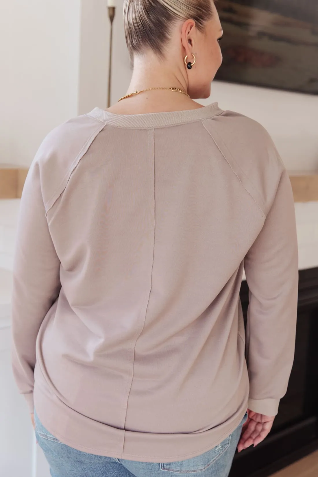 Raw Edge V-Neck Top