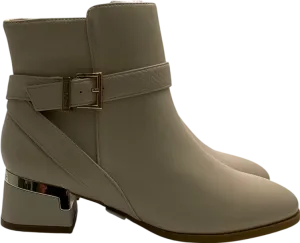 River Island Girls Cream Heeled Ankle Boot UK 4 EU 37 👠