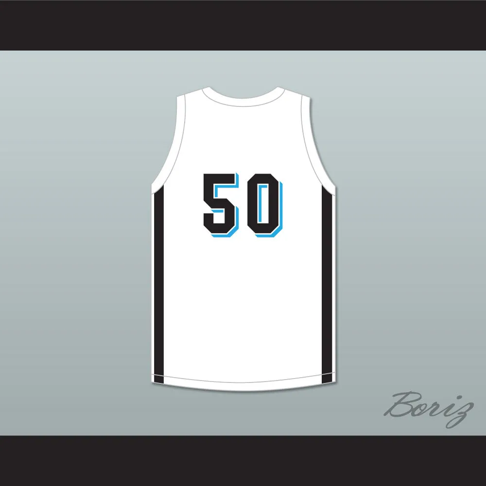 Rob Gronkowski 50 Woodland Hills High School Wolverines White Basketball Jersey 1