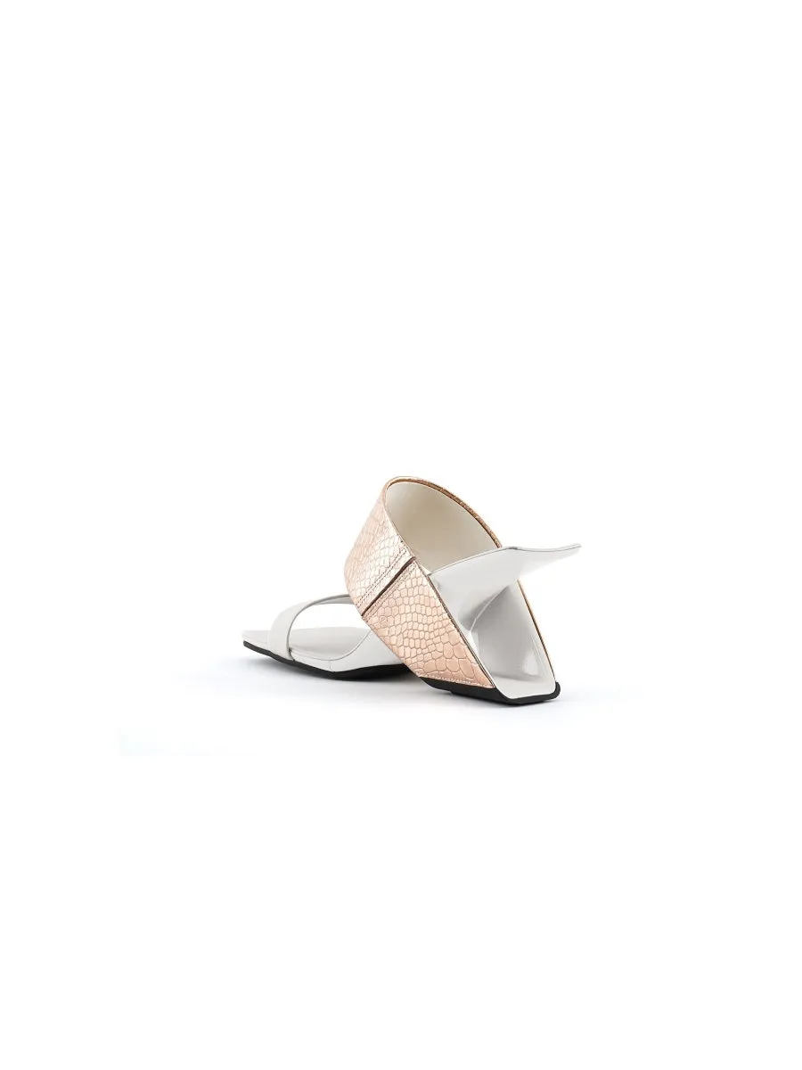 Rose Gold Leather Heel Slide
