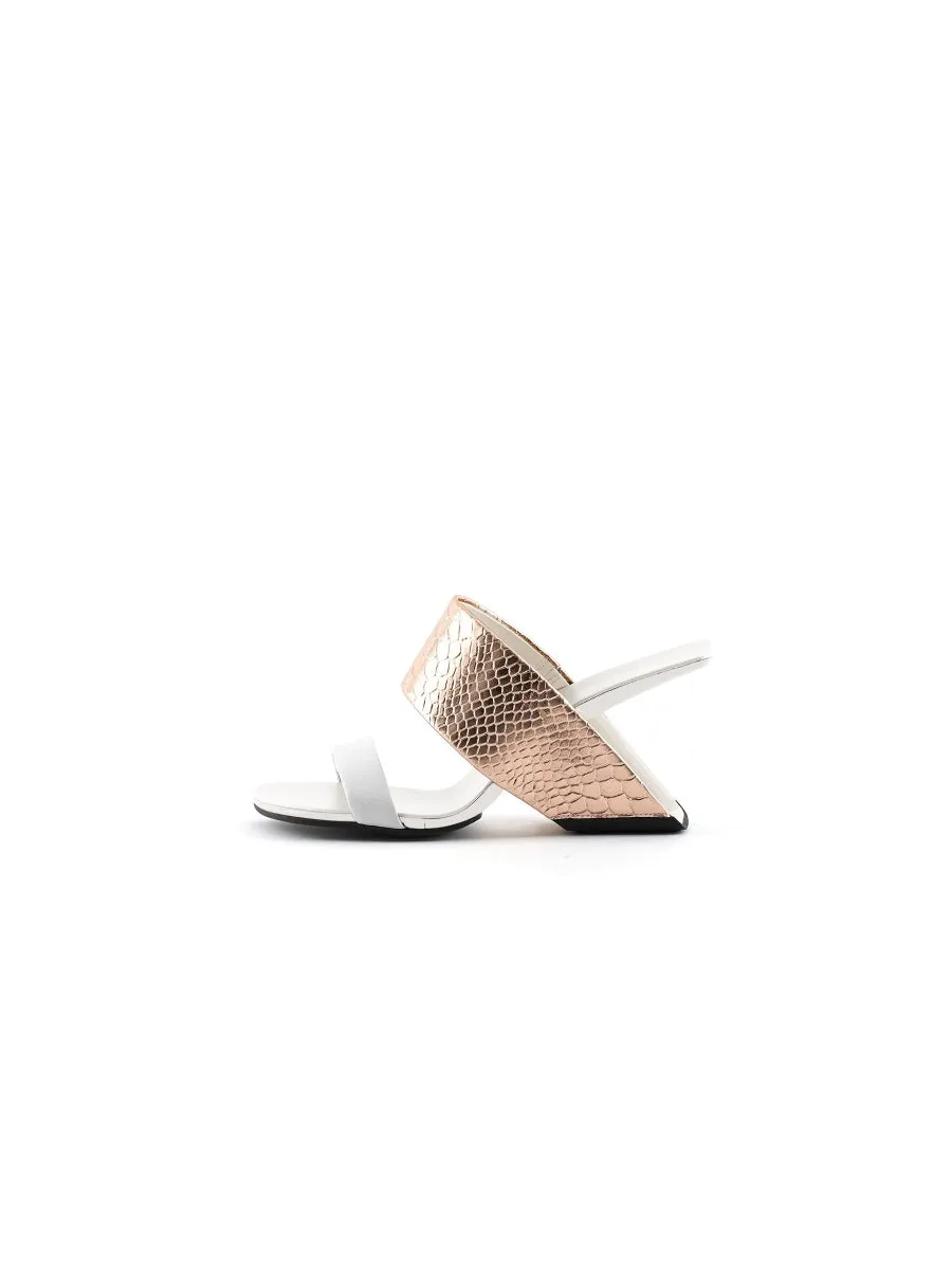 Rose Gold Leather Heel Slide
