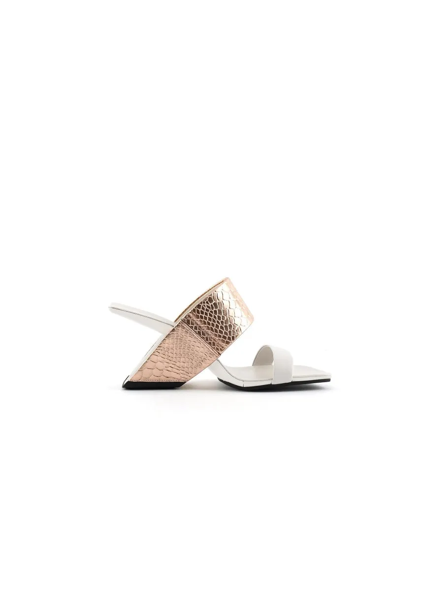 Rose Gold Leather Heel Slide