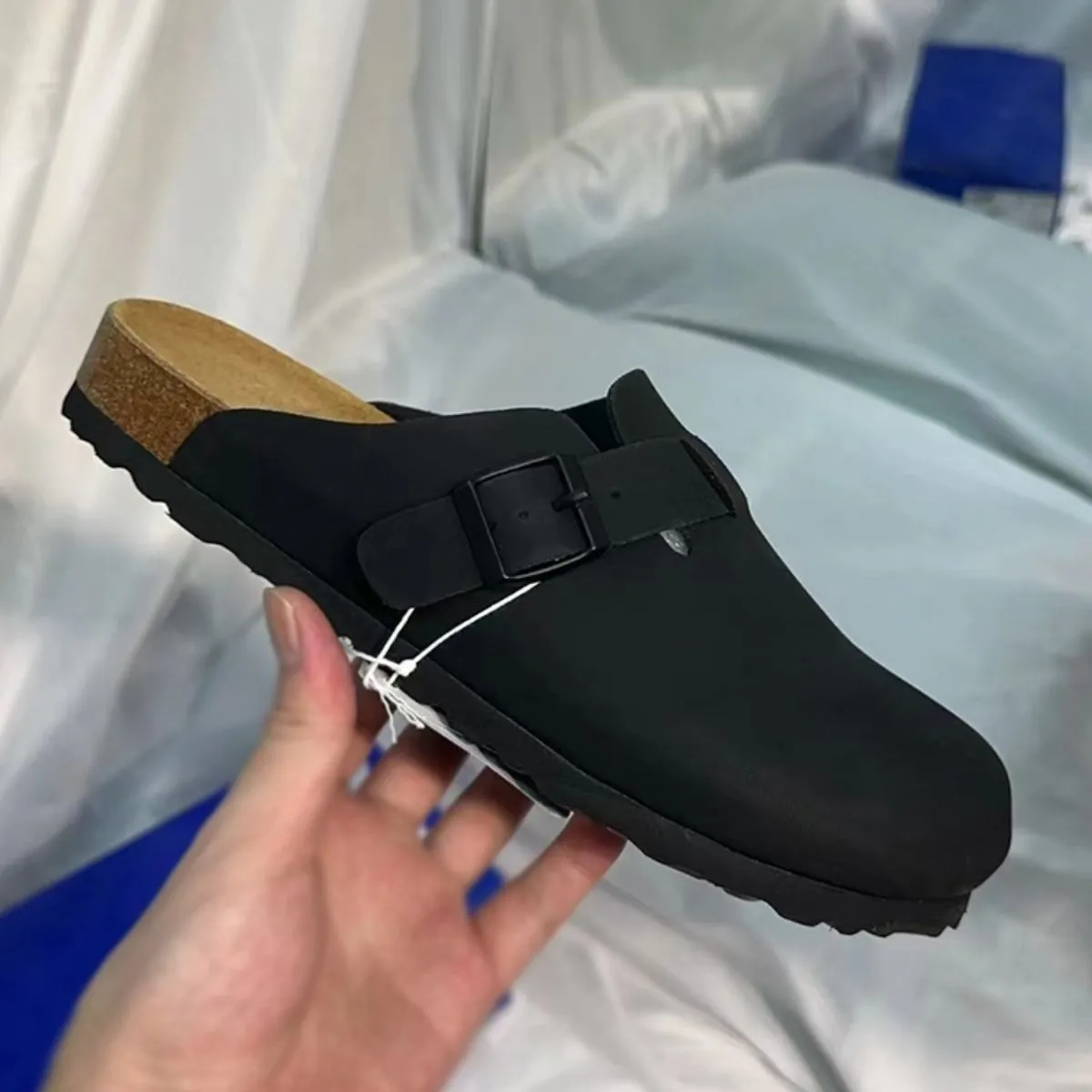 Round Toe Flat Buckle Slip-Ons