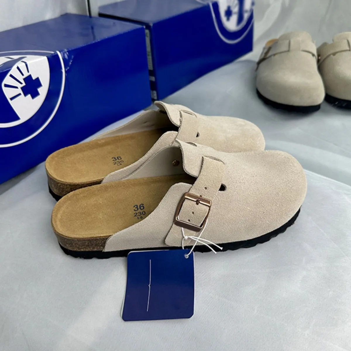 Round Toe Flat Buckle Slip-Ons