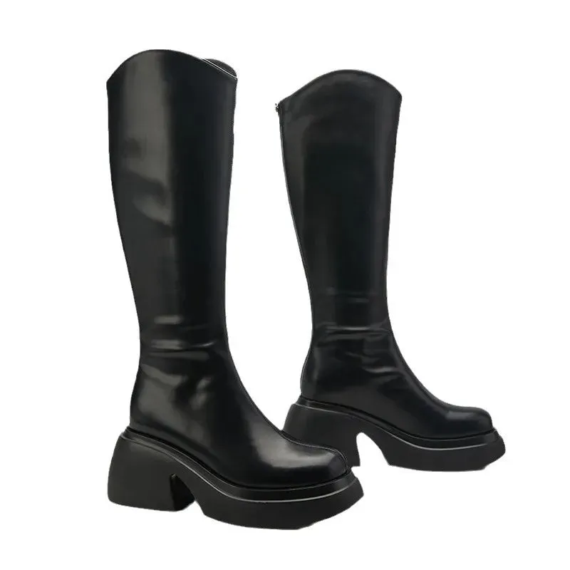 Round Toe Platform Boots