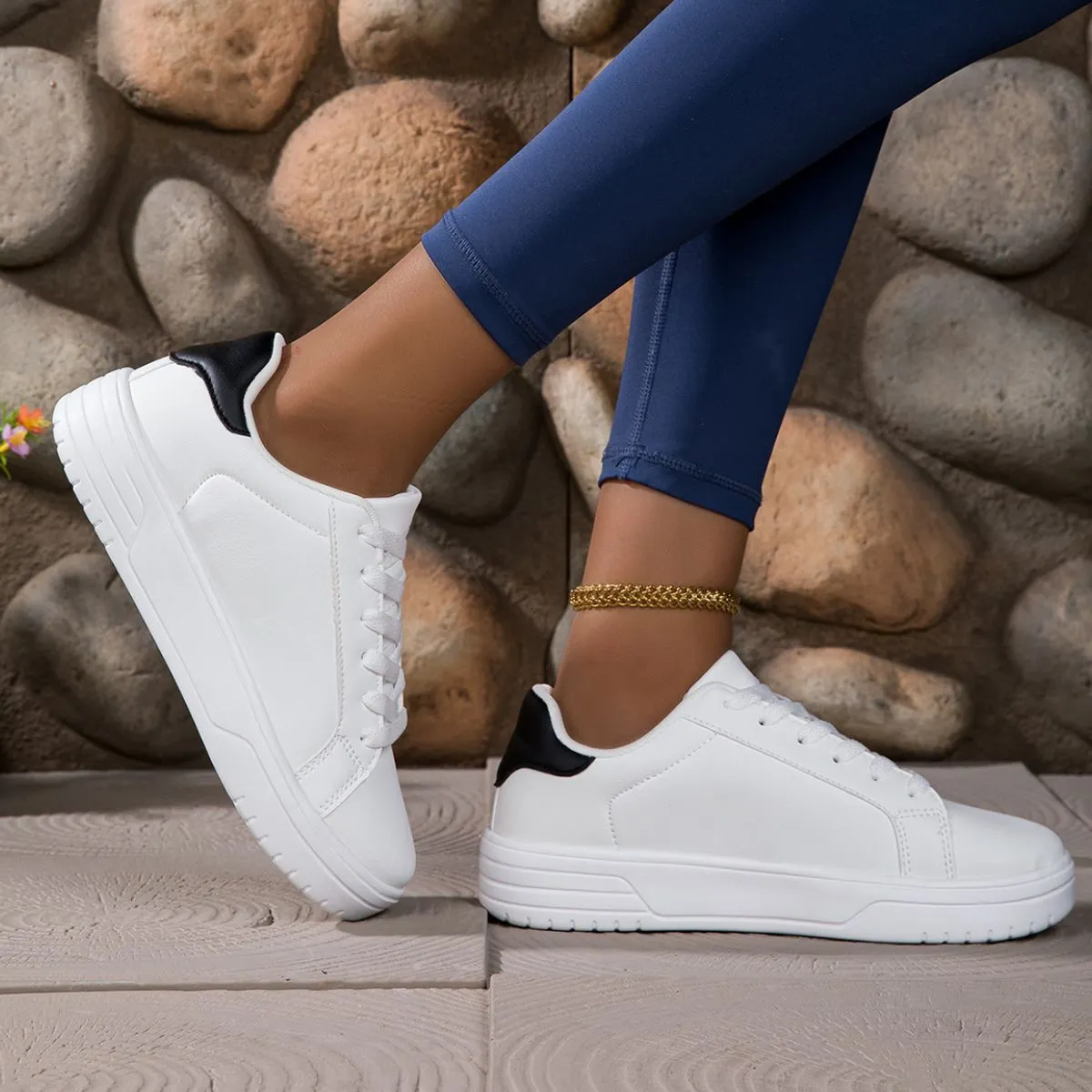 Round Toe Platform Sneakers