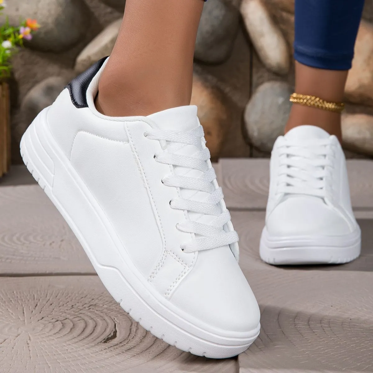 Round Toe Platform Sneakers