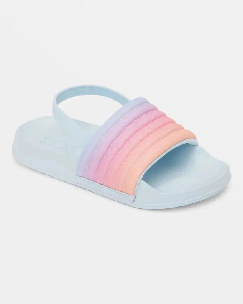 Roxy Toddler Slippy Ribbed Slide Sandals FIN