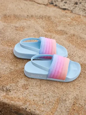 Roxy Toddler Slippy Ribbed Slide Sandals FIN