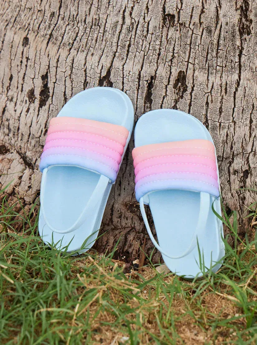 Roxy Toddler Slippy Ribbed Slide Sandals FIN