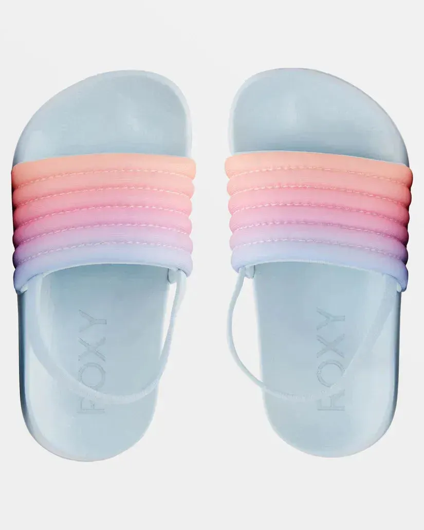 Roxy Toddler Slippy Ribbed Slide Sandals FIN