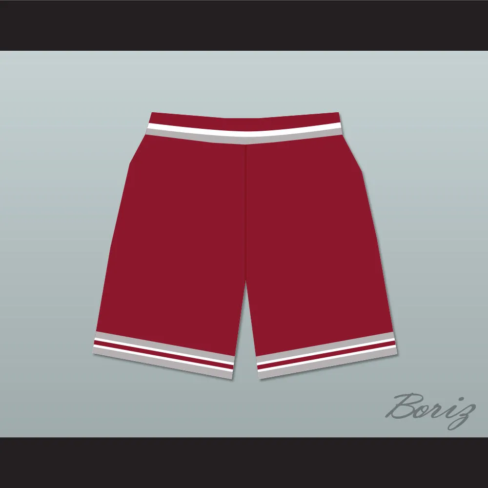 Saved By The Bell Bayside Tigers High School Maroon Basketball Shorts