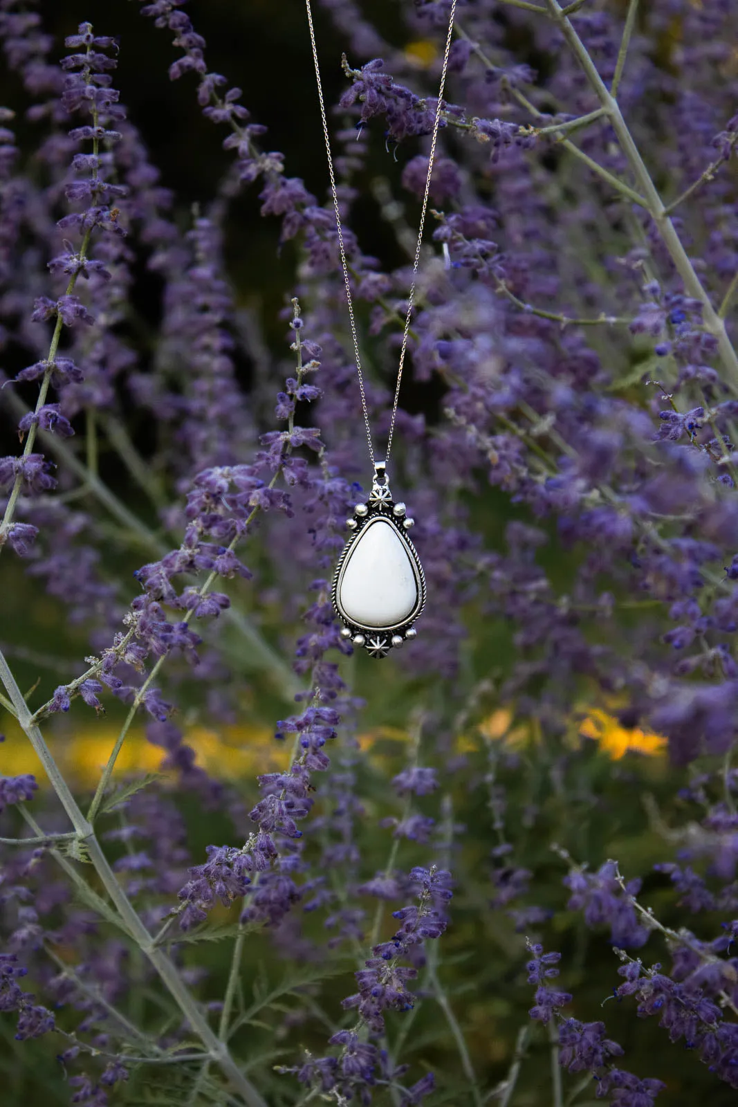 Sheridan White Turquoise Pendant Necklace
