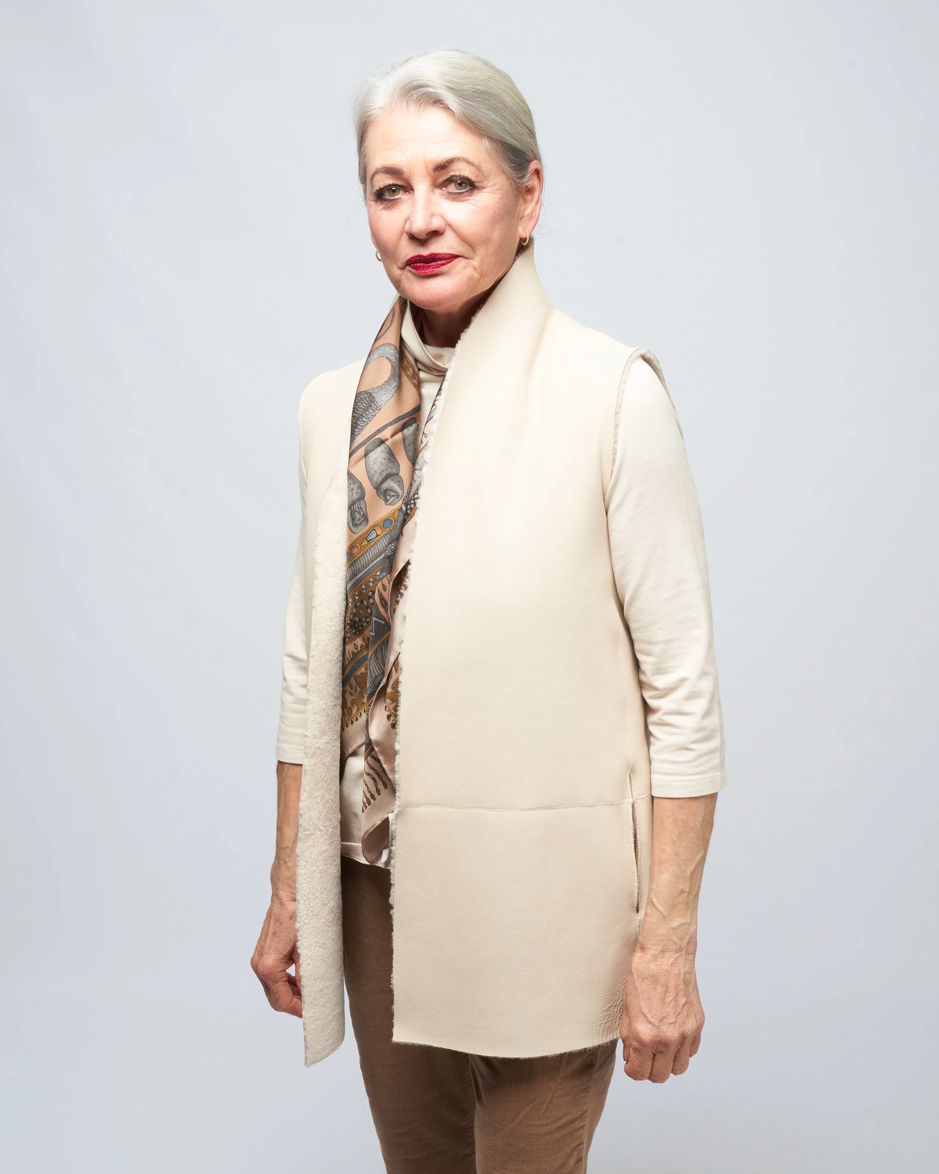short stand collar gilet