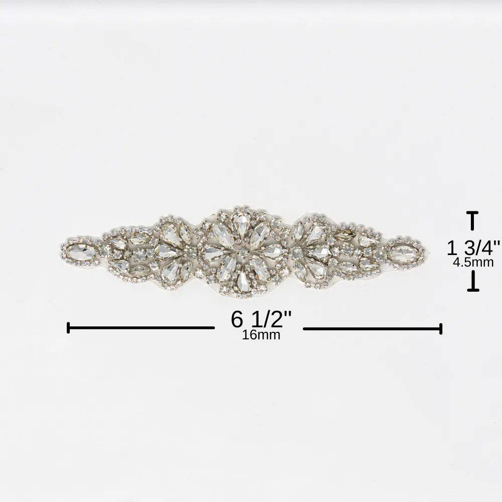 Silver Rhinestone Applique | Grace