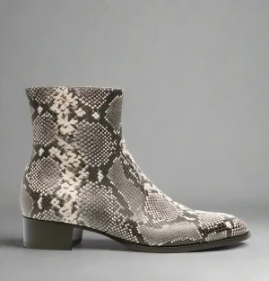 SNACK PRINT LEATHER SLIP ON CHELSEA BOOTS WITH ZIPPER - CHELSEA BOOTS