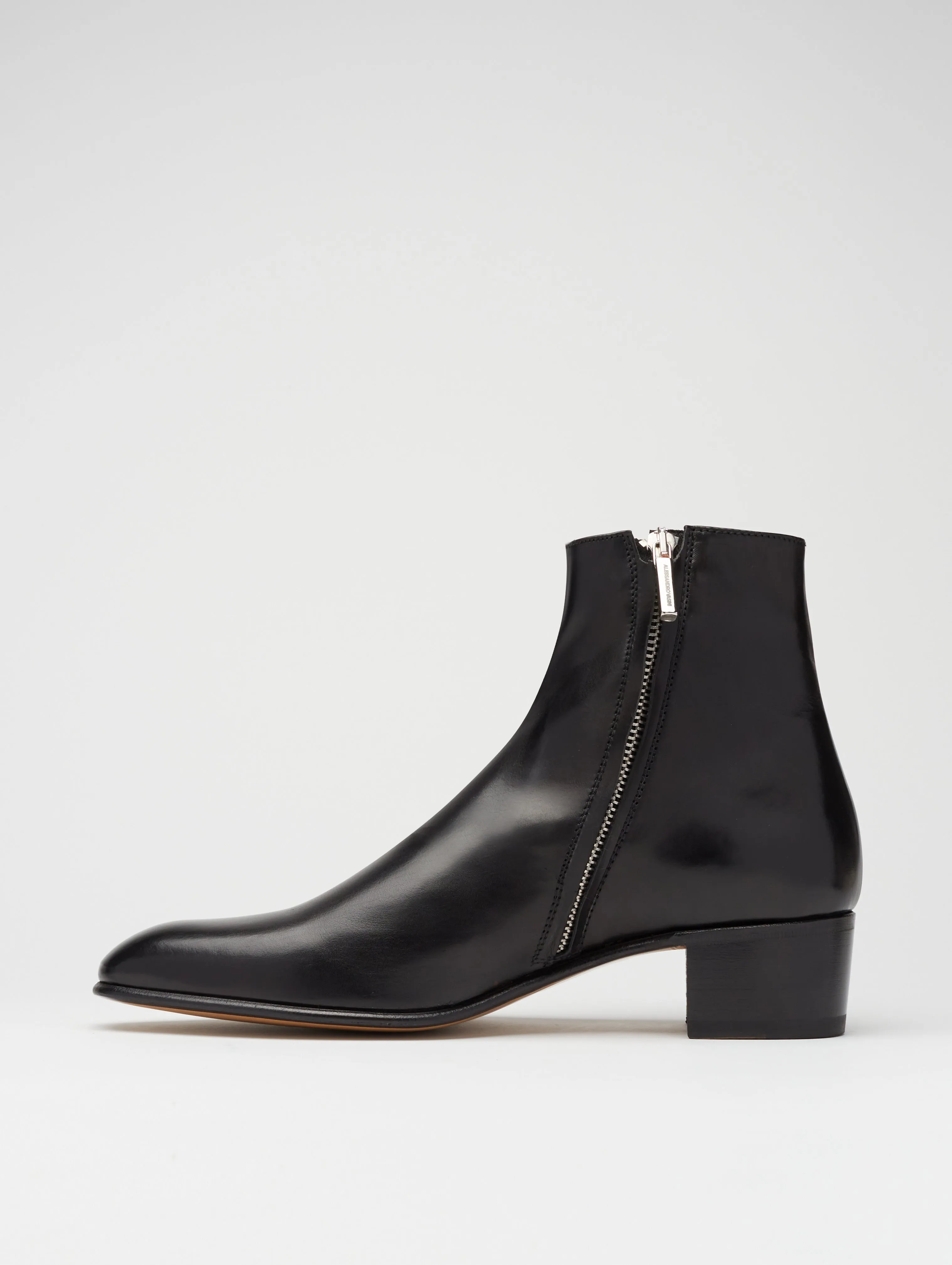 SONNY 40MM ANKLE BOOT IN BLACK CALFSKIN