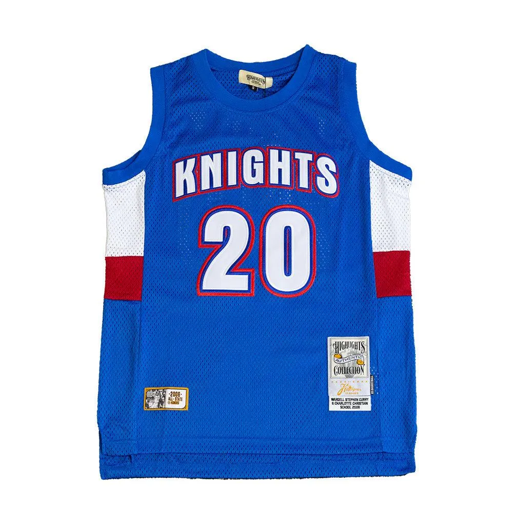 STEPHEN CURRY KNIGHTS AUTHENTIC HIGH SCHOOL YOUTH BASKETBALL JERSEY (BLUE)