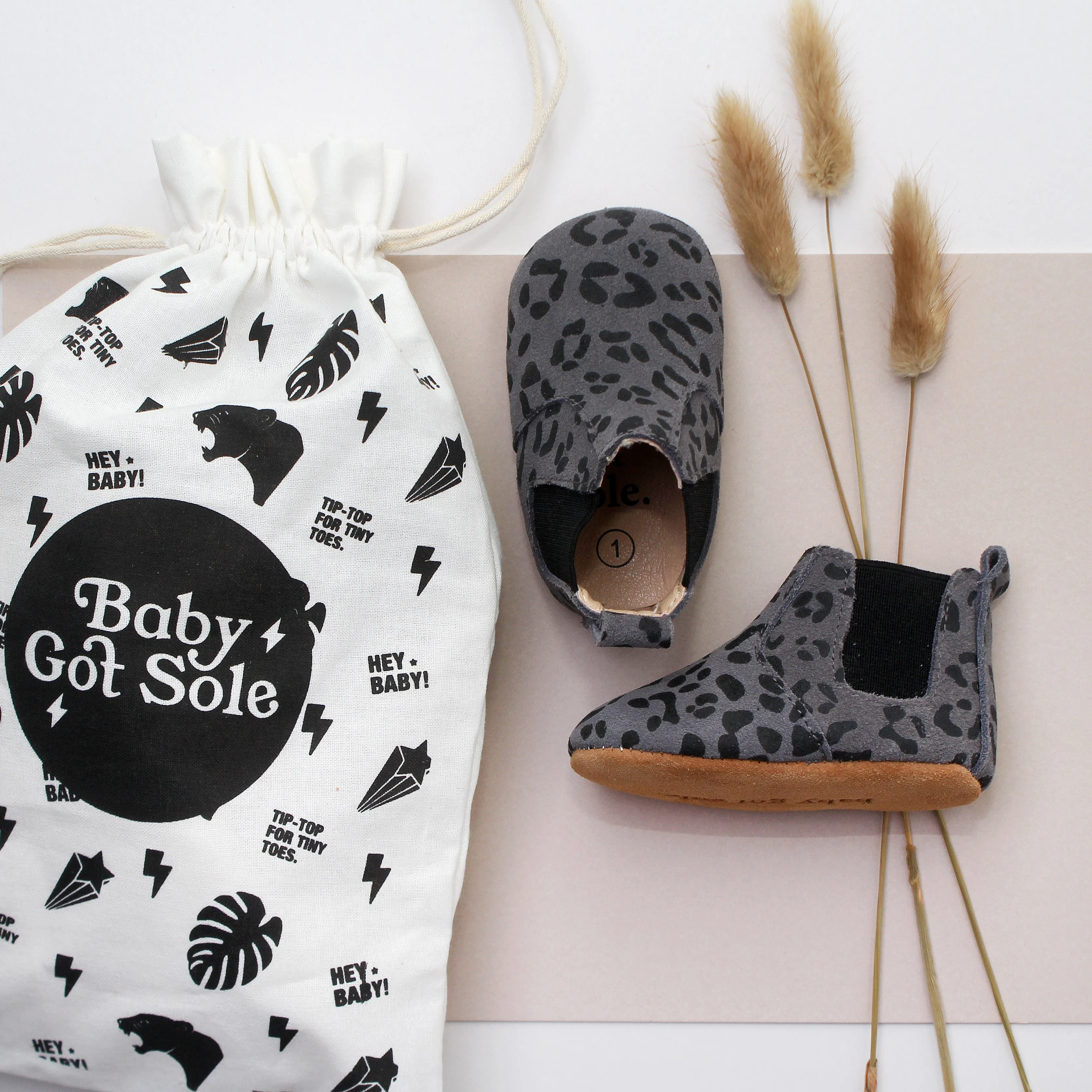 Suki Grey Leopard Print Chelsea Boots