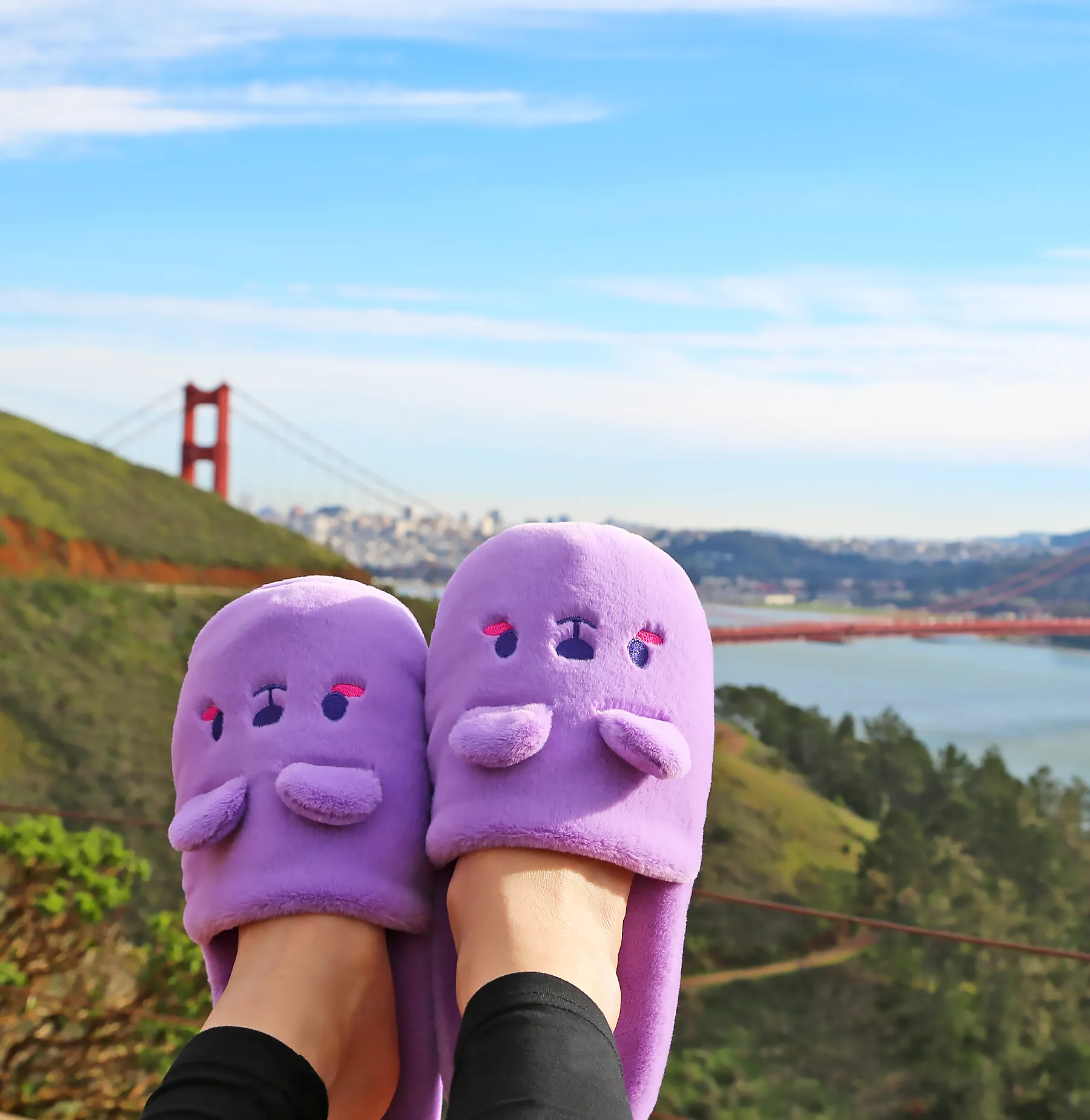 Taro-kuma plush slippers •ᴥ• ふわふわクマ ✦RARE✦