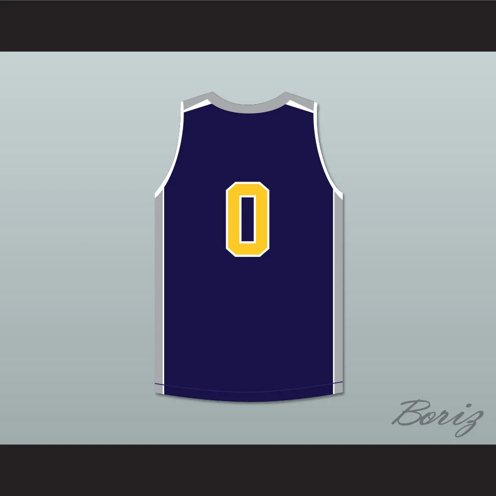 Terron Forte 0 Liberty High School Dark Blue Basketball Jersey Amateur