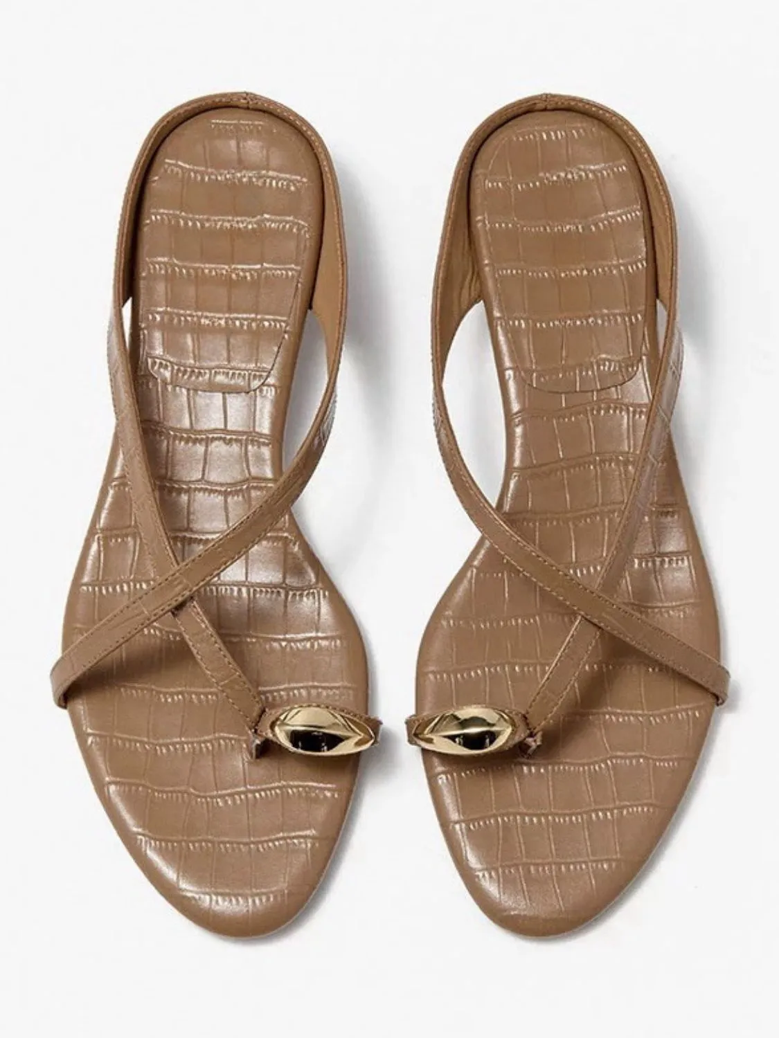 Toe Loop Block Heels Sandals
