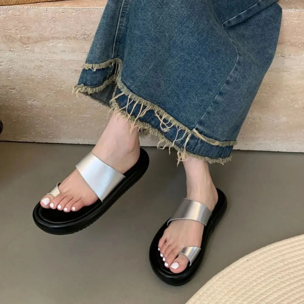 Toe Loop Platform Sandals
