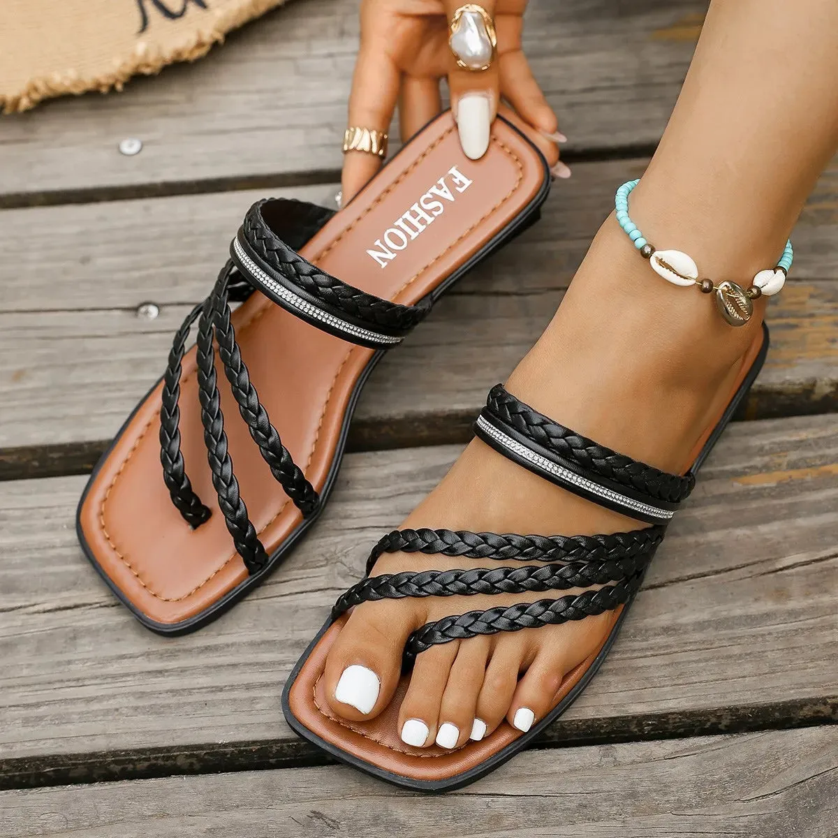 Toe Post Flats Sandals