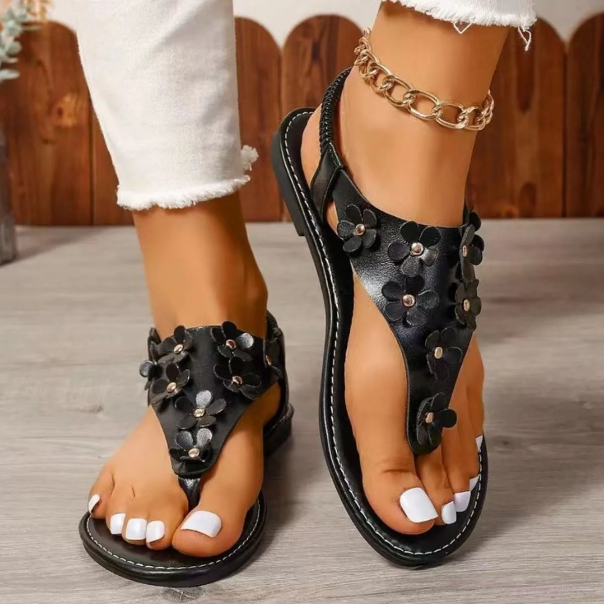 Toe Post Flats Sandals