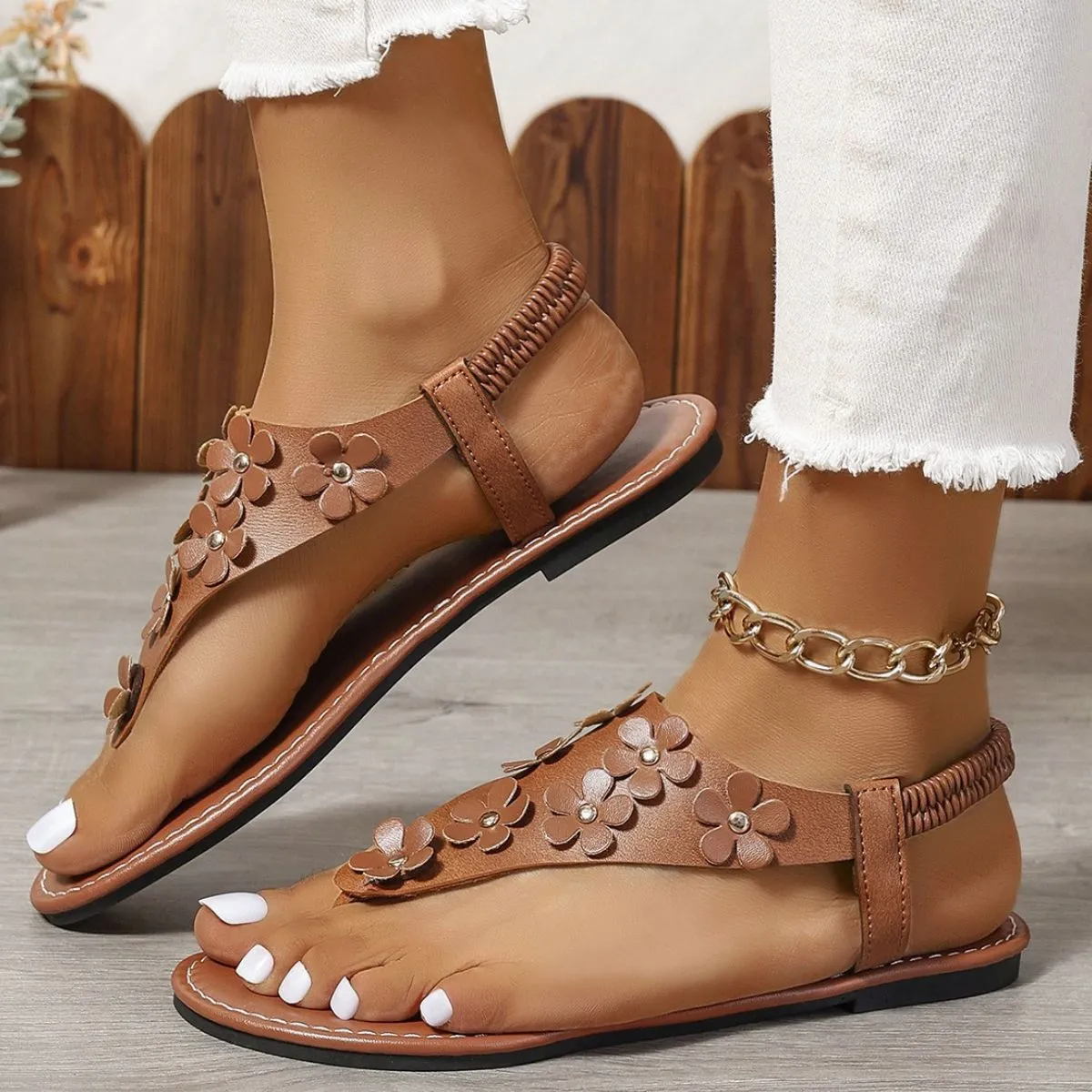 Toe Post Flats Sandals