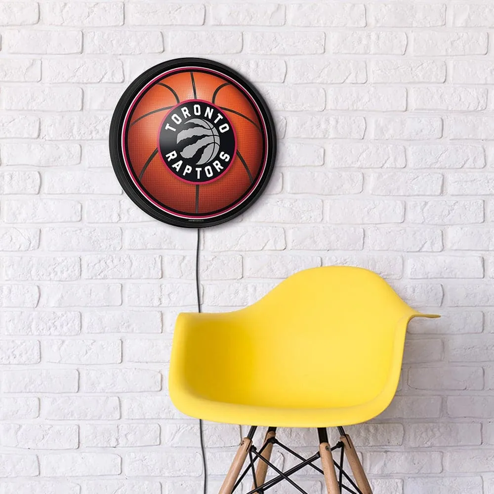 Toronto Raptors: Basketball - Round Slimline Lighted Wall Sign