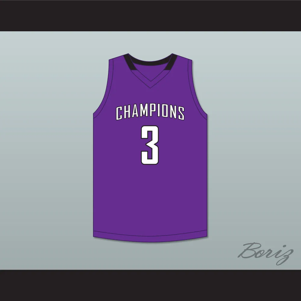 TyTy Washington Jr 3 Cesar Chavez High School Champions Purple Basketball Jersey 2