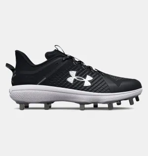 Under Armour Men's Yard Low Metal Cleats 3025592 Black-White
