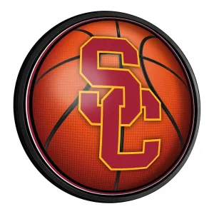 USC Trojans: Basketball - Round Slimline Lighted Wall Sign