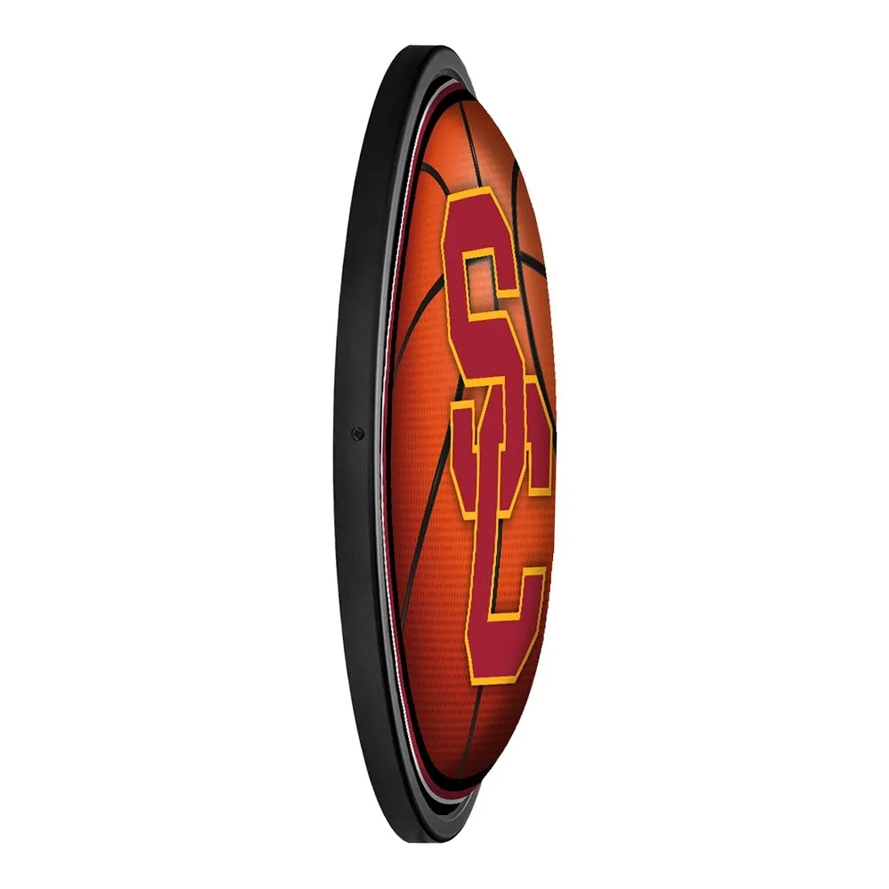 USC Trojans: Basketball - Round Slimline Lighted Wall Sign