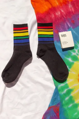 Varied Rainbow Stripe Top Socks